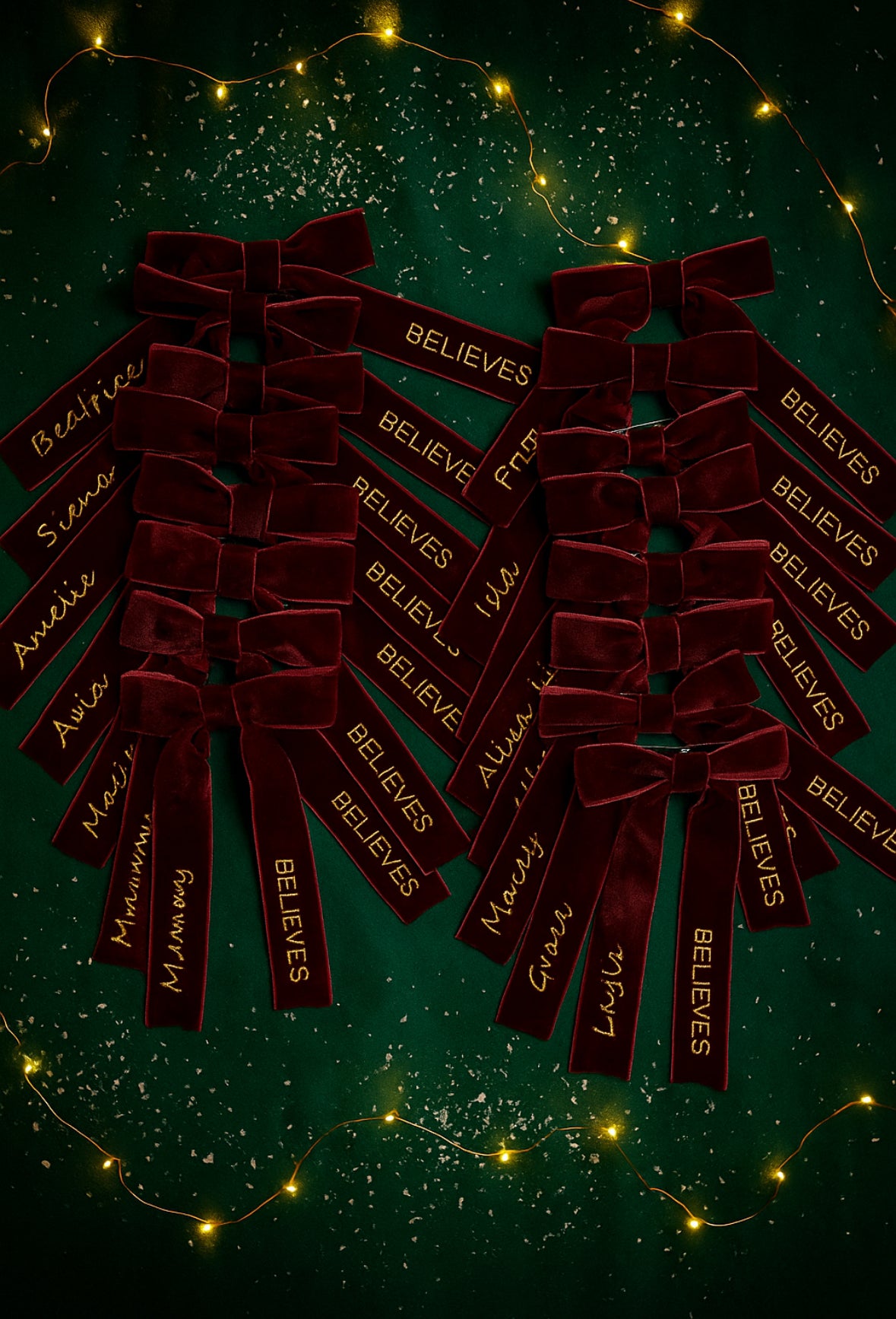 Handmade Velvet personalised bows