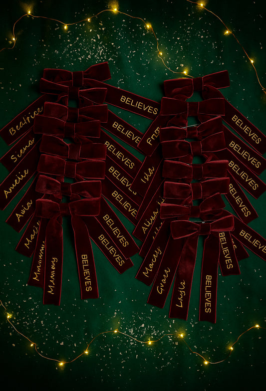 Handmade Velvet personalised bows