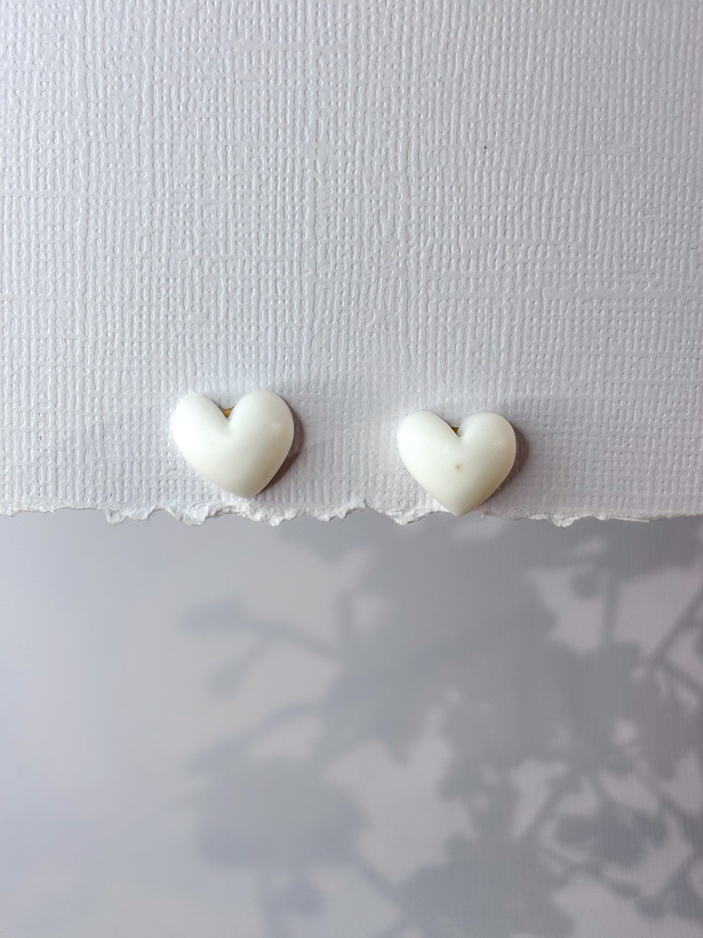 White heart studs