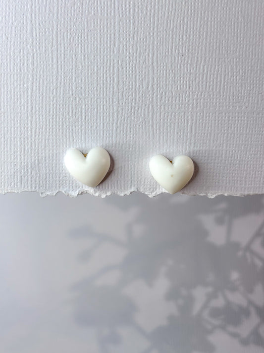 White heart studs